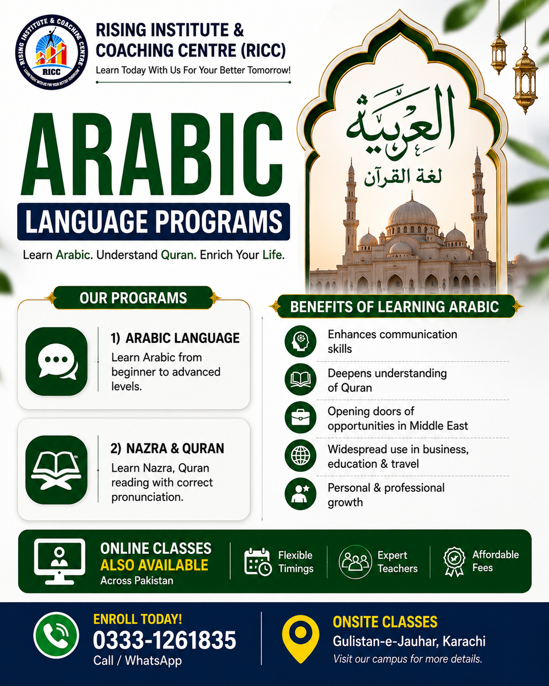 Arabic Language Program - Rising Institute & Coaching Centre